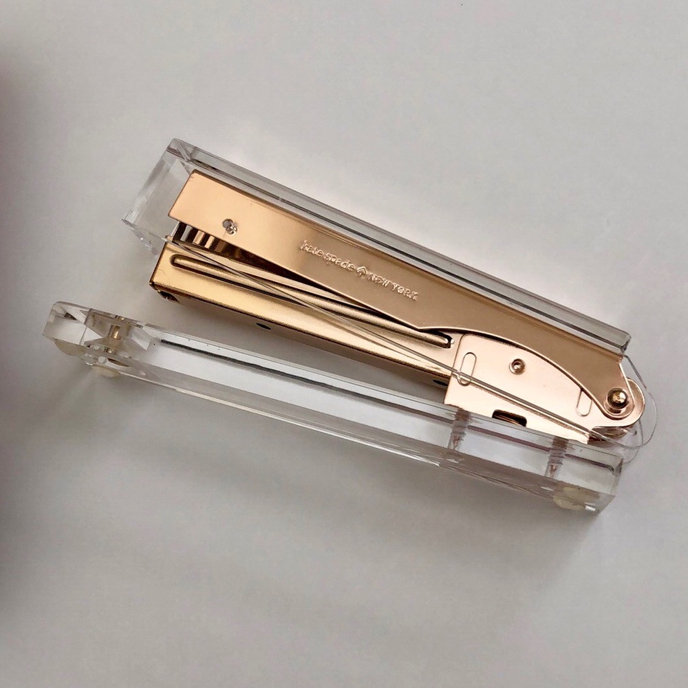 Kate Spade Rose Gold Clear Stapler